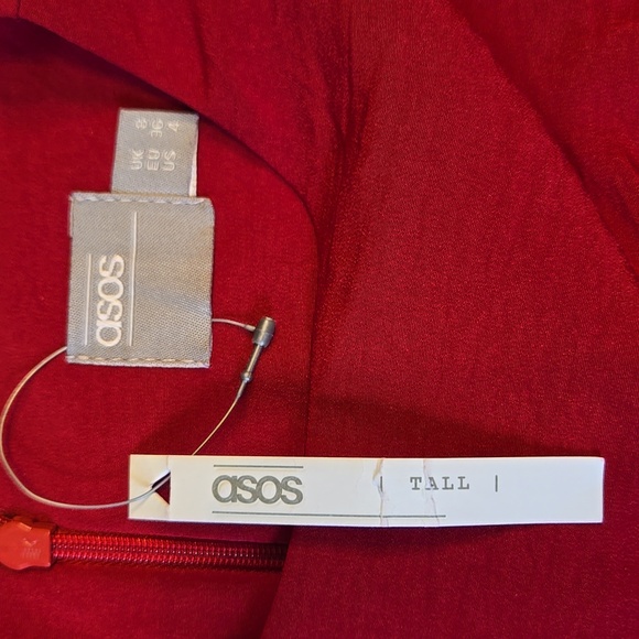 NWT, Asos Peplum Short Sleeve Shirt , Red, Size 4 - Picture 2 of 3